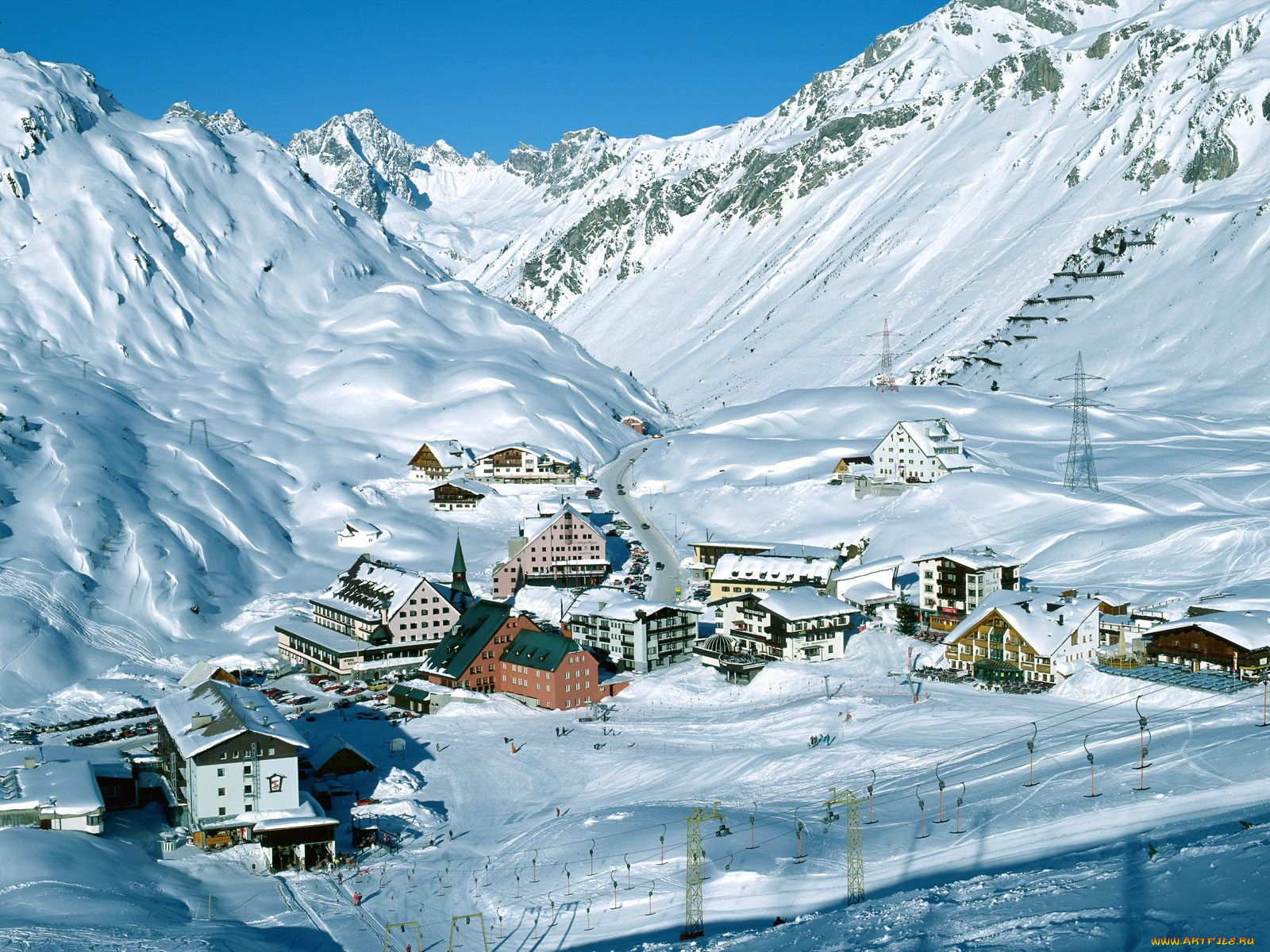 ski, resort, at, arlberg, pass, tyrol, austria, , 